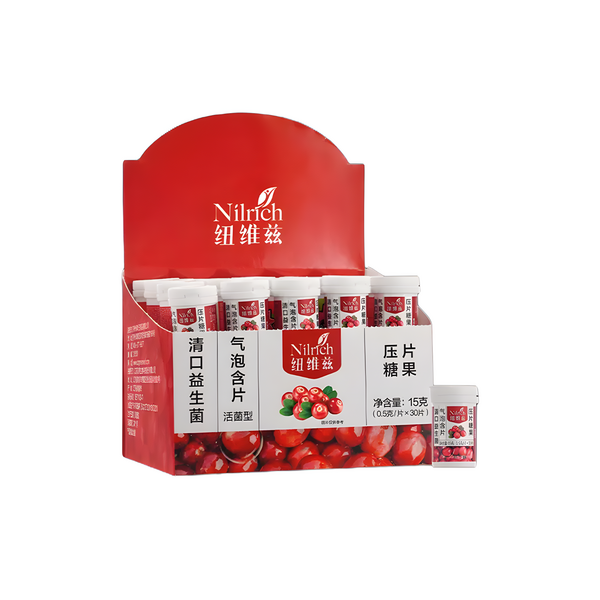 (Кол-во в коробке 400)Nilrich Пробиотические пузырьковые пастилки, прессованные конфеты