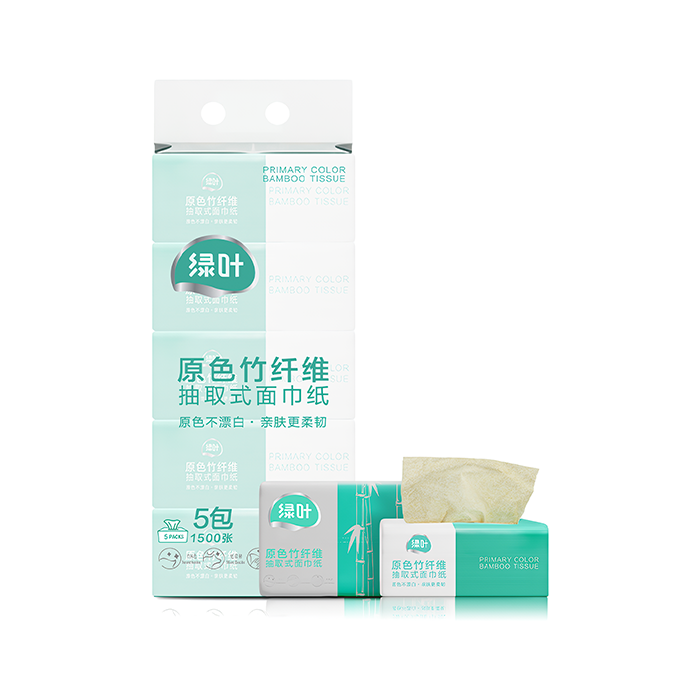 (Кол-во в коробке 16 шт)  GREENLEAF Натуральные бамбуковые салфетки 100шт