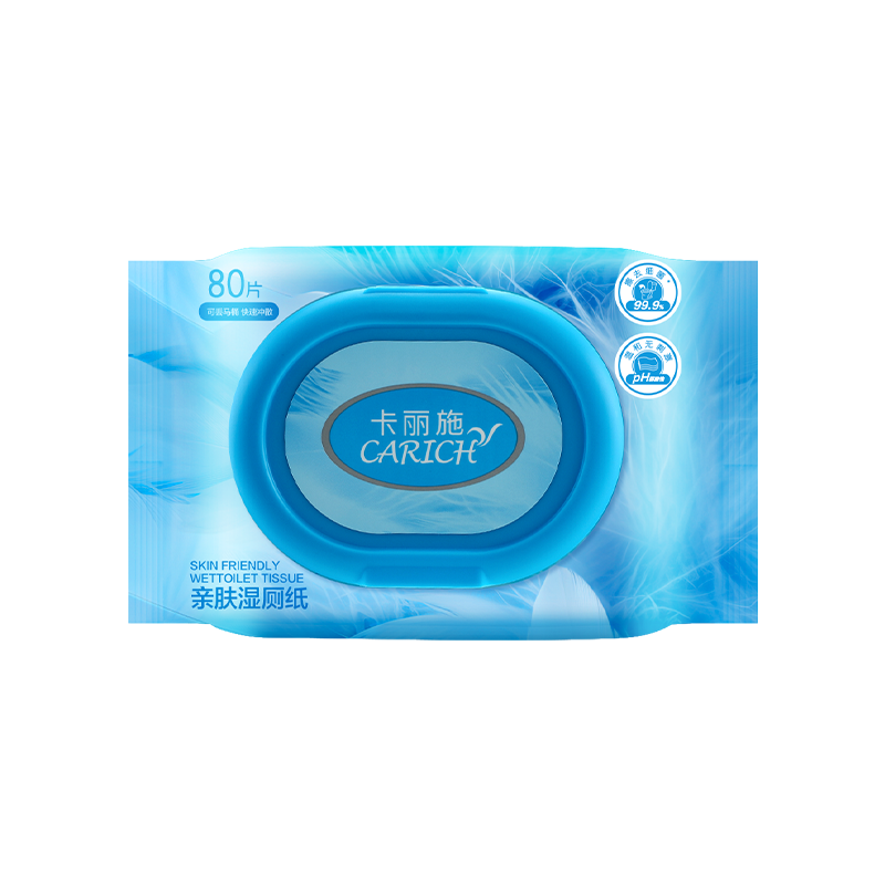 (Кол-во в коробке 15 шт) CARICH Безопасная для кожи влажная туалетная бумага/80штук в упаковке